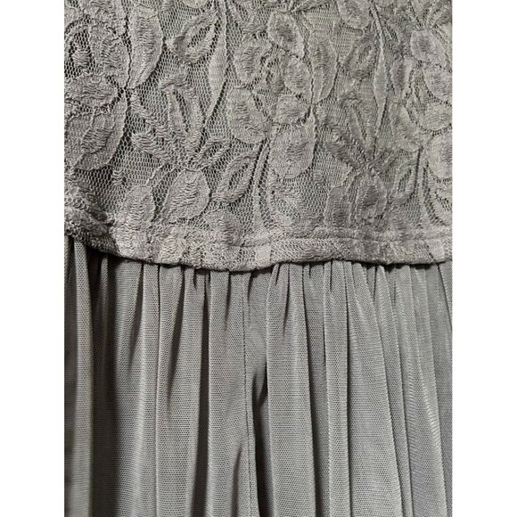 Lace & Chiffon Womens Tunic Top By Entro - Small Gray‎ - Picture 8 of 8